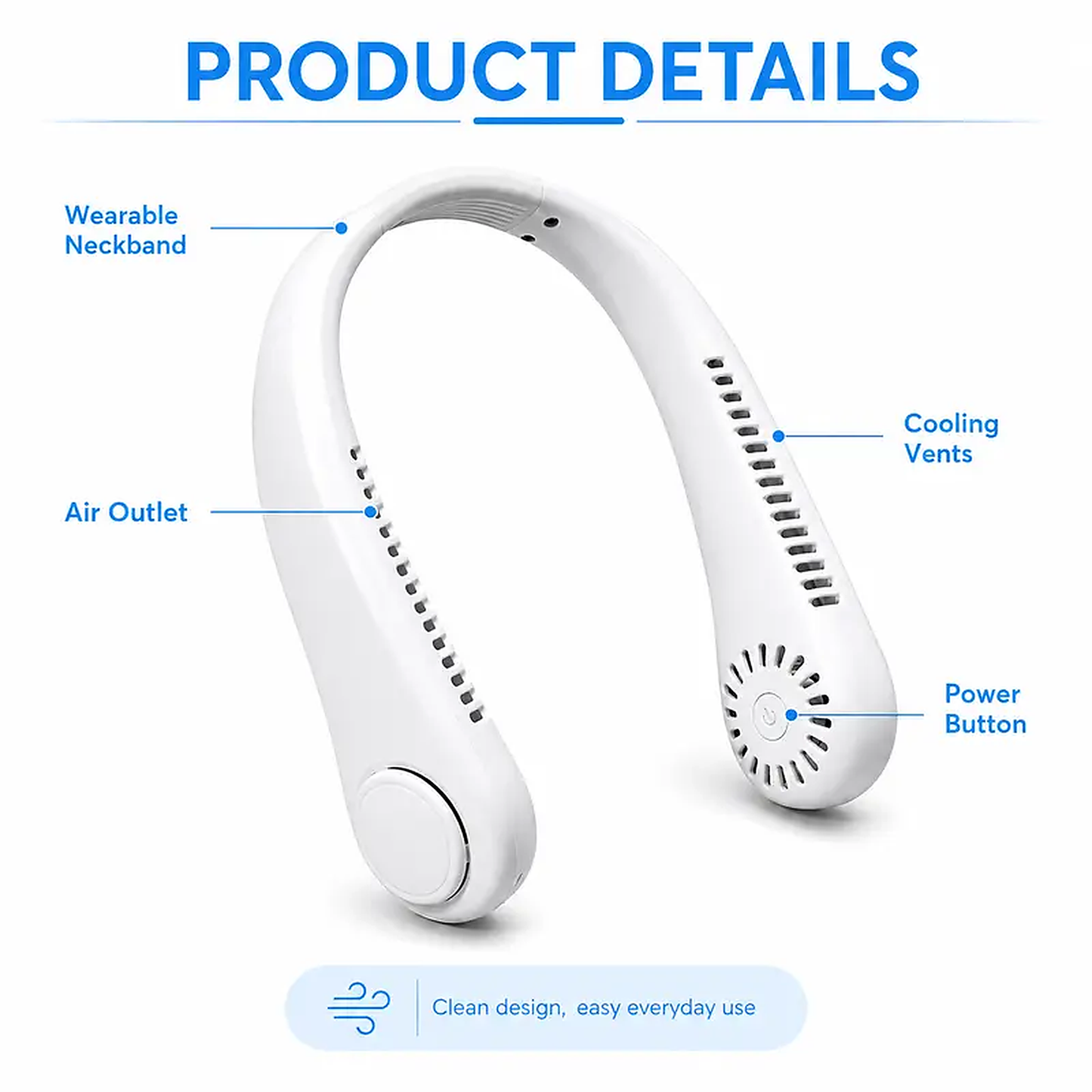 Rechargeable Neck Fan